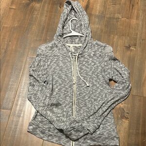 Mudd Heathered Gray Zip-Up Hoodie